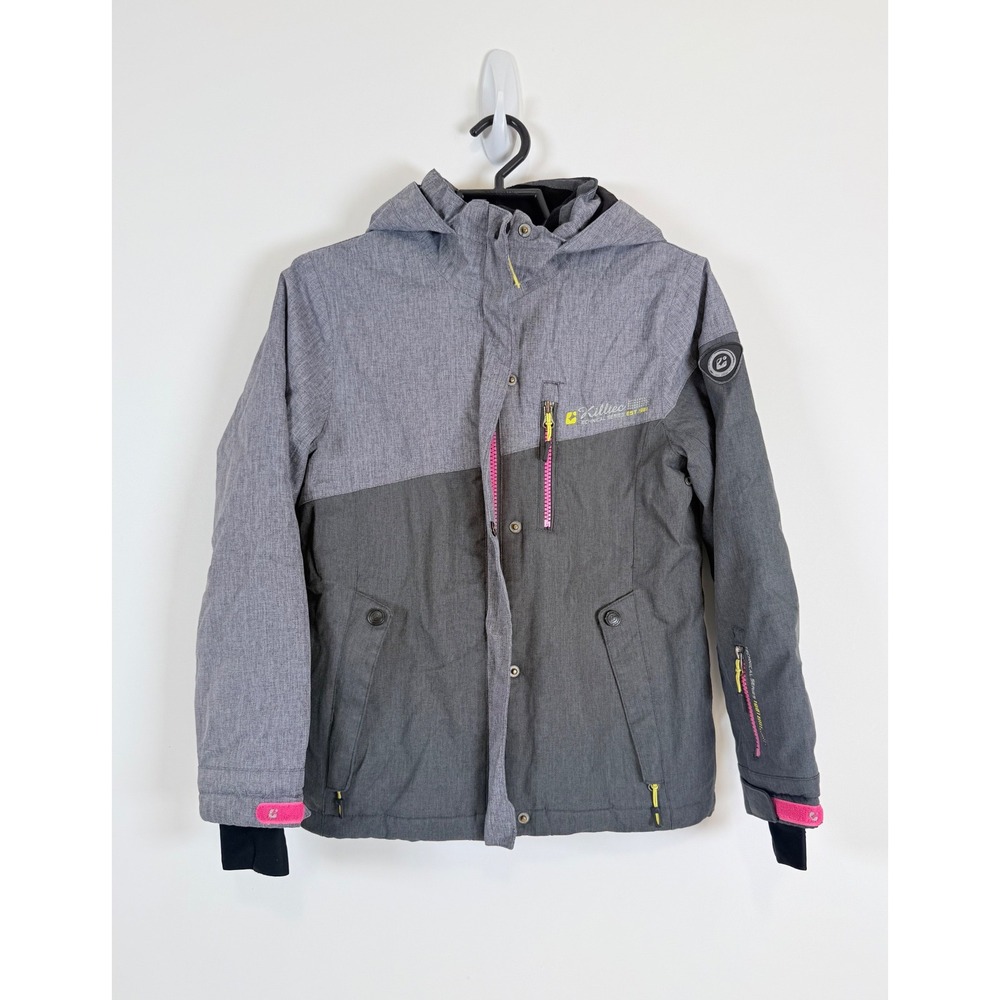 Killtec Jacket Girls 10 Allround Waterproof Ski Snow Shell Hooded Gorpcore Gray